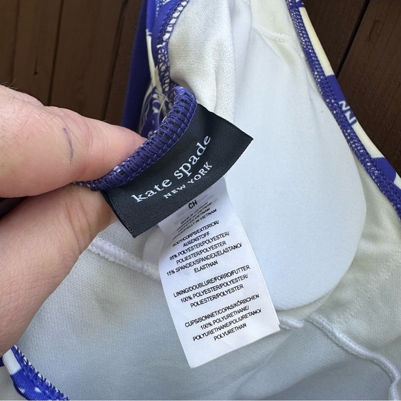 Kate Spade | NWT Size Small Blueberry Floral Tie Shoulder V Neck Bathing Suit - Picture 12 of 16